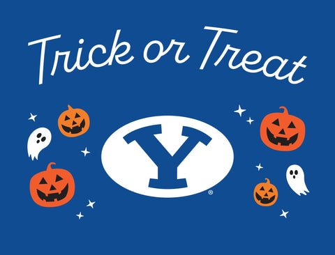 Brigham Young Halloween Trick Or Treat Yardsy Sign yard sign