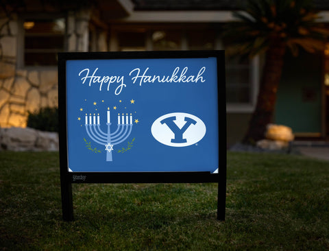 Brigham Young Happy Hanukkah Yardsy Sign yard sign