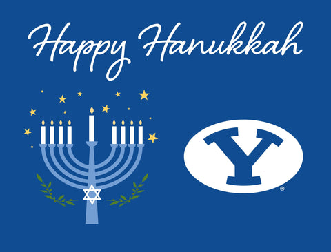 Brigham Young Happy Hanukkah Yardsy Sign yard sign