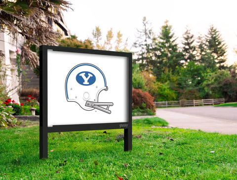 Brigham Young Helmet Mark White Yardsy Sign