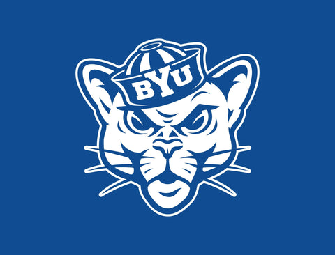 Brigham Young Mascot Royal Blue Yardsy Sign
