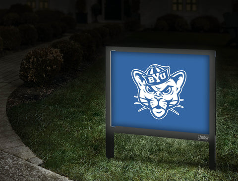 Brigham Young Mascot Royal Blue Yardsy Sign