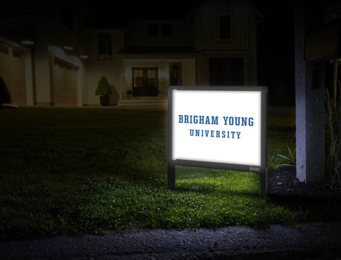 Brigham Young University Wordmark White Yardsy Sign