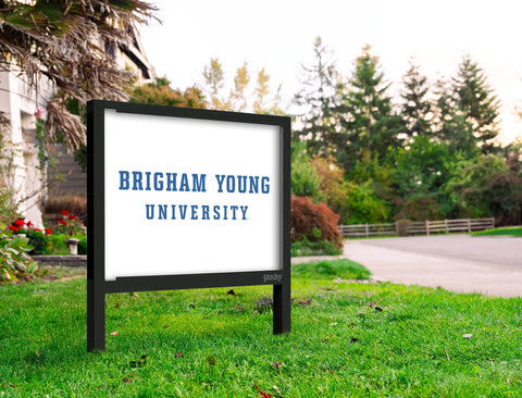 Brigham Young University Wordmark White Yardsy Sign