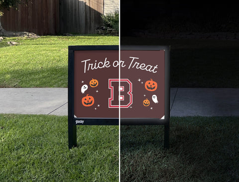 Brown Halloween Trick Or Treat Yardsy Sign yard sign