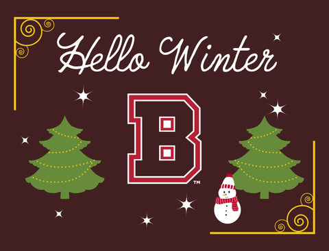 Brown Hello Winter Yardsy Sign yard sign
