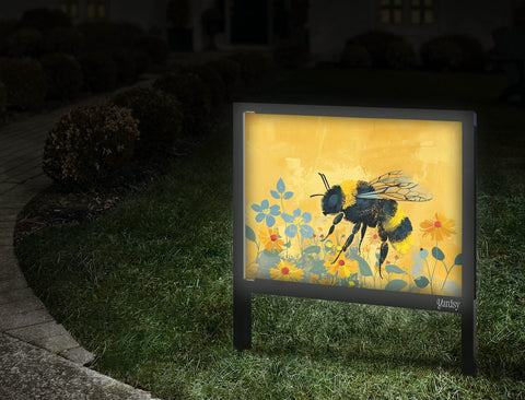 Bumbling Bee Garden Yard Sign Walkway