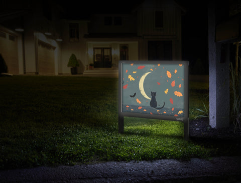 Cat And Moon Fall Yard Sign Mailbox