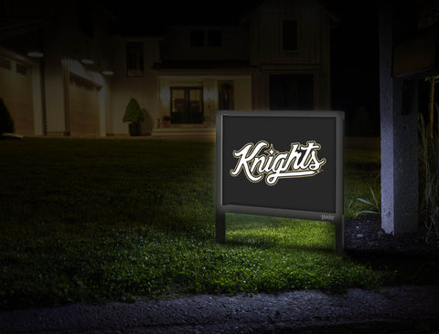UCF Knights Script Mark Black Yardsy Sign
