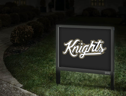 UCF Knights Script Mark Black Yardsy Sign