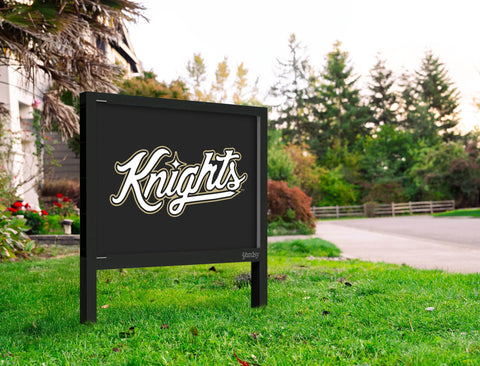 UCF Knights Script Mark Black Yardsy Sign