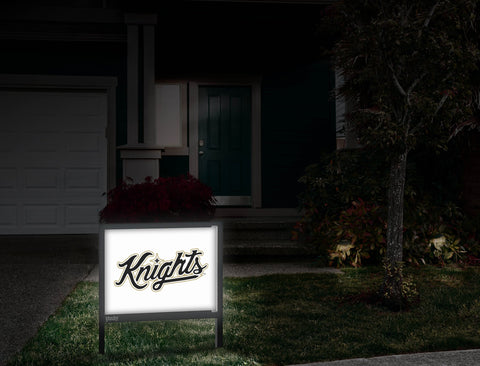 UCF Knights Script Mark White Yardsy Sign