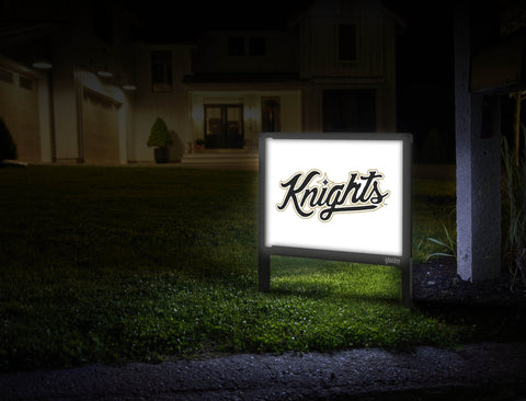 UCF Knights Script Mark White Yardsy Sign