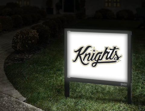 UCF Knights Script Mark White Yardsy Sign