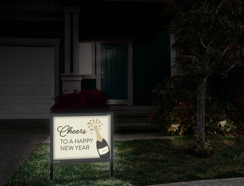 Cheers To A Happy New Year Yardsy Sign Front Door