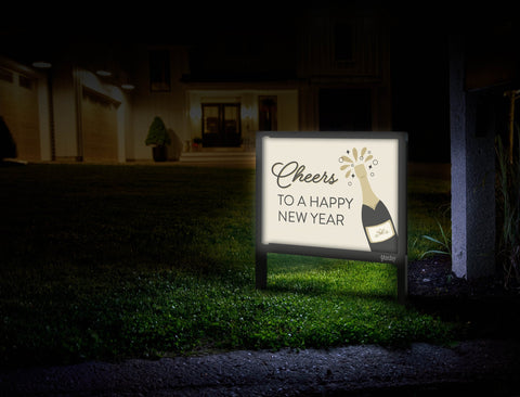 Cheers To A Happy New Year Yardsy Sign Mailbox