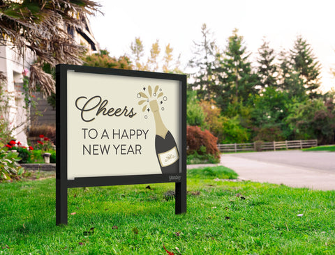 Cheers To A Happy New Year Yardsy Sign Yard