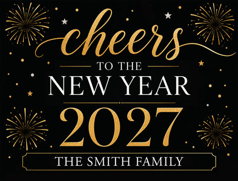 Cheers To The New Year Confetti Custom Yardsy Sign yard sign