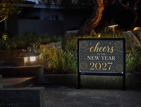 Cheers To The New Year Confetti Yardsy Sign yard sign