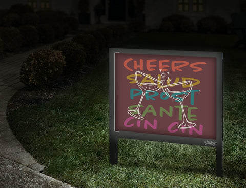 Cheers Yard Sign Walkway
