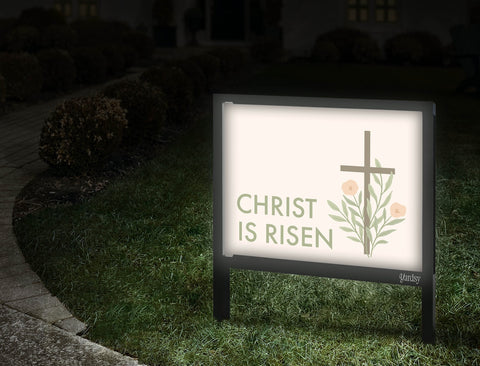 Christ Is Risen Cross Yardsy Sign Walkway