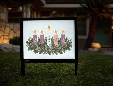 Christmas Advent Candles Yardsy Sign yard sign