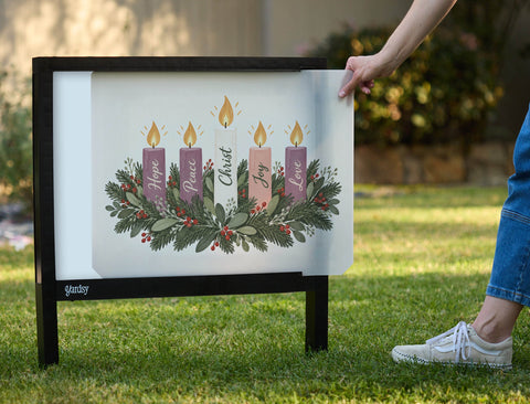 Christmas Advent Candles Yardsy Sign yard sign