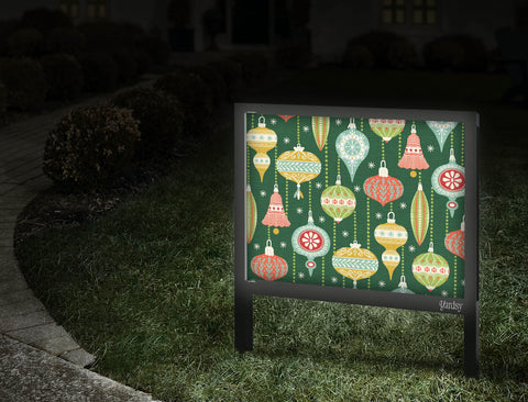 Christmas Ornaments Green Yardsy Sign Walkway.Jpg