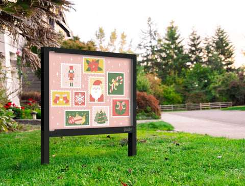 Christmas Postage Stamps Yardsy Sign Yard.Jpg