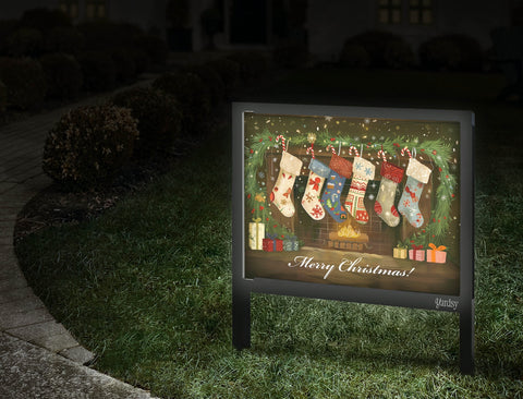Christmas Socks Yard Sign Walkway