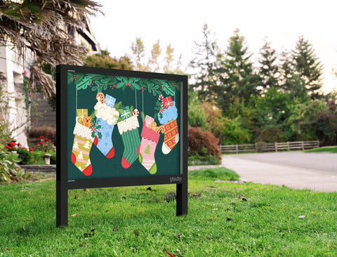Christmas Stockings Yard Sign Yard