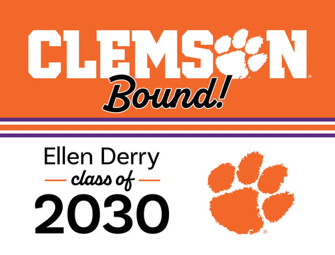 Clemson College Bound Custom Yardsy Sign yard sign