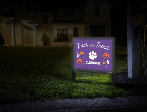 Clemson Halloween Trick Or Treat Yardsy Sign