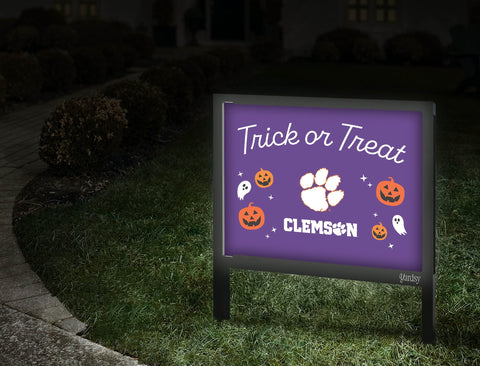 Clemson Halloween Trick Or Treat Yardsy Sign