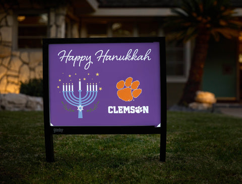 Clemson Happy Hanukkah Yardsy Sign yard sign