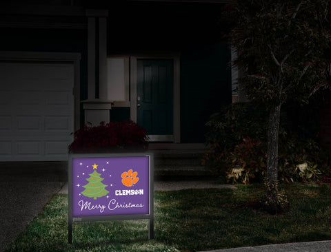 Clemson Merry Christmas Yardsy Sign