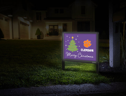 Clemson Merry Christmas Yardsy Sign