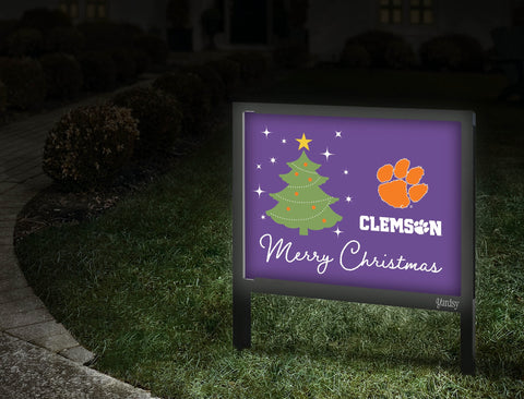 Clemson Merry Christmas Yardsy Sign