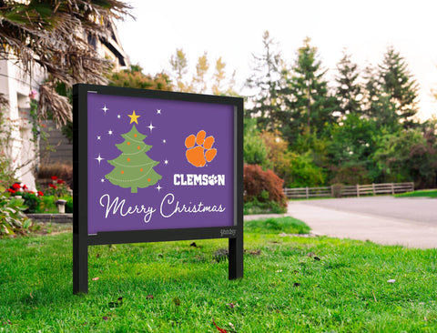 Clemson Merry Christmas Yardsy Sign