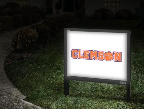 Clemson Paw Orange Wordmark White Yardsy Sign