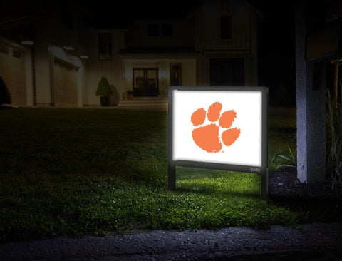 Clemson Paw Print White Yardsy Sign