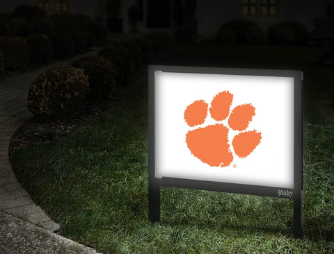 Clemson Paw Print White Yardsy Sign