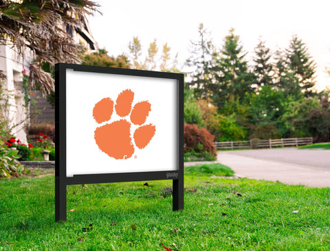 Clemson Paw Print White Yardsy Sign