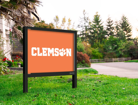 Clemson Paw Wordmark Orange Yardsy Sign