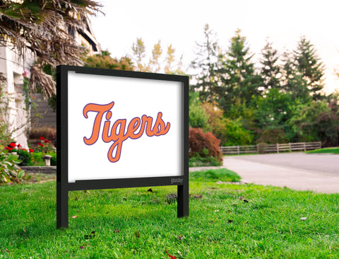 Clemson Tigers Script White Yardsy Sign