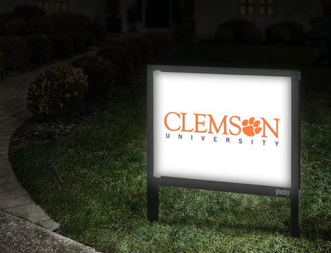 Clemson University Institutional Mark White Yardsy Sign