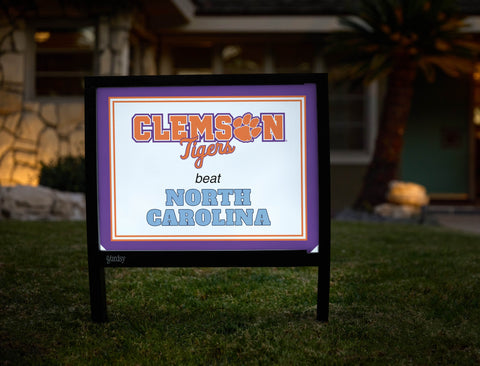 Clemson V North Carolina Yardsy Sign yard sign
