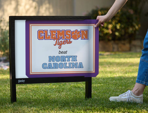 Clemson V North Carolina Yardsy Sign yard sign