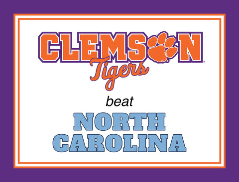 Clemson V North Carolina Yardsy Sign yard sign