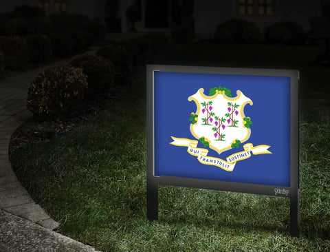 Connecticut Flag Yardsy Sign Walkway